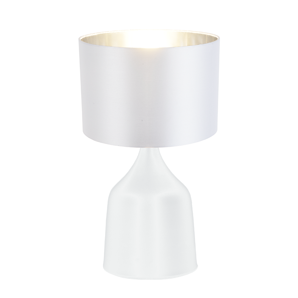 VELADOR ACRILICO BLANCO C/PANT INT CROMADA 1XE27 P141TB